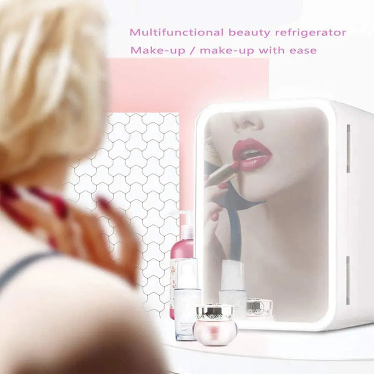 Mini Make up Fridge with LED light mirror - LV B&B Shop