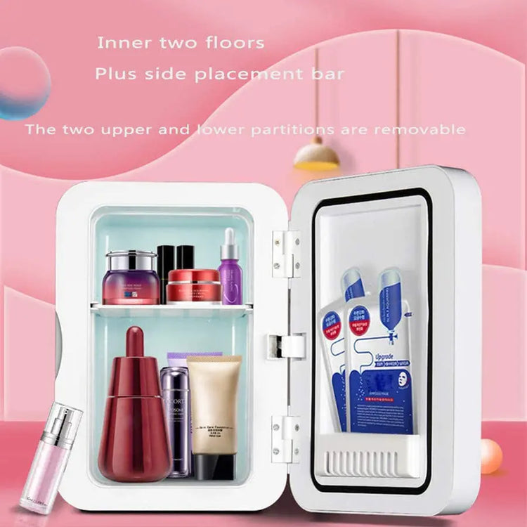 Mini Make up Fridge with LED light mirror - LV B&B Shop