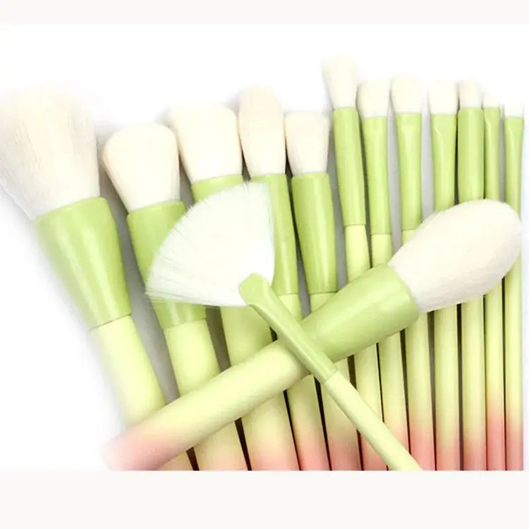 Pink Green Gradient Makeup Brushes Set - LV B&B Shop