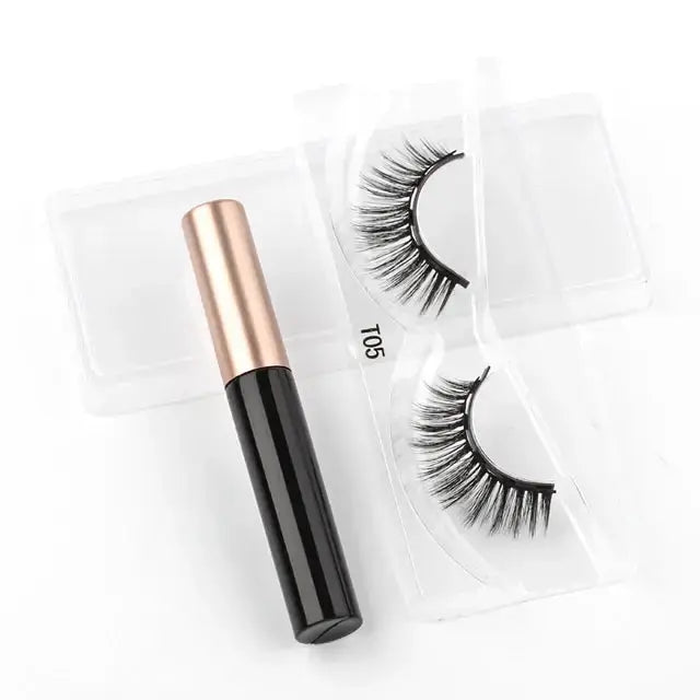 Magnetic Eyelashes Set with Waterproof Eyeliner and Tweezer - LV B&B Shop