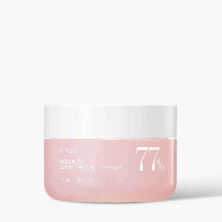 Anua Peach 77 Niacin Enriched Cream 50ml jar with white lid.