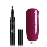 3-in-1 Nail Polish Gel Pen with burgundy shade and sleek design for easy application.