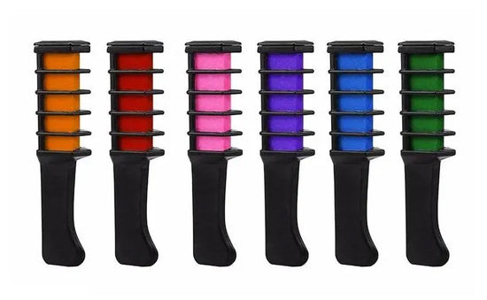 6-Pack Temporary Hair Color Brushes in vibrant shades for easy, mess-free styling.