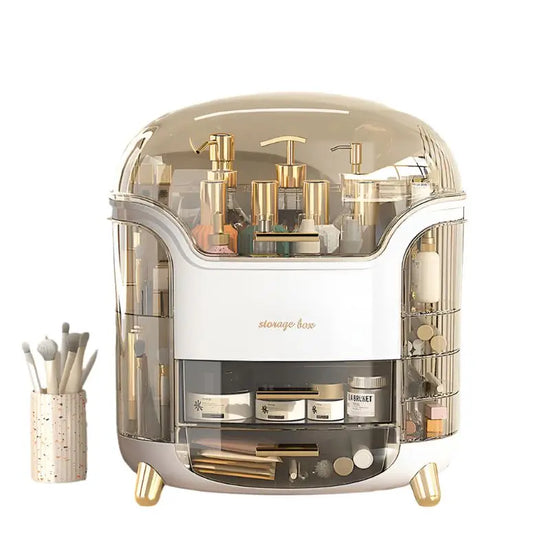 Elegant skincare storage box for organizing beauty products.