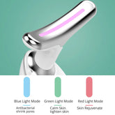 LED Face & Neck Lifting Massager with blue, green, and red light therapy.
