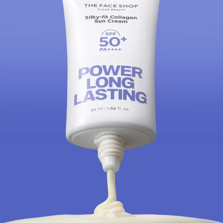 THE FACE SHOP Power Long Lasting Silky-fit Collagen Sun Cream SPF50+ PA++++ 50ml 